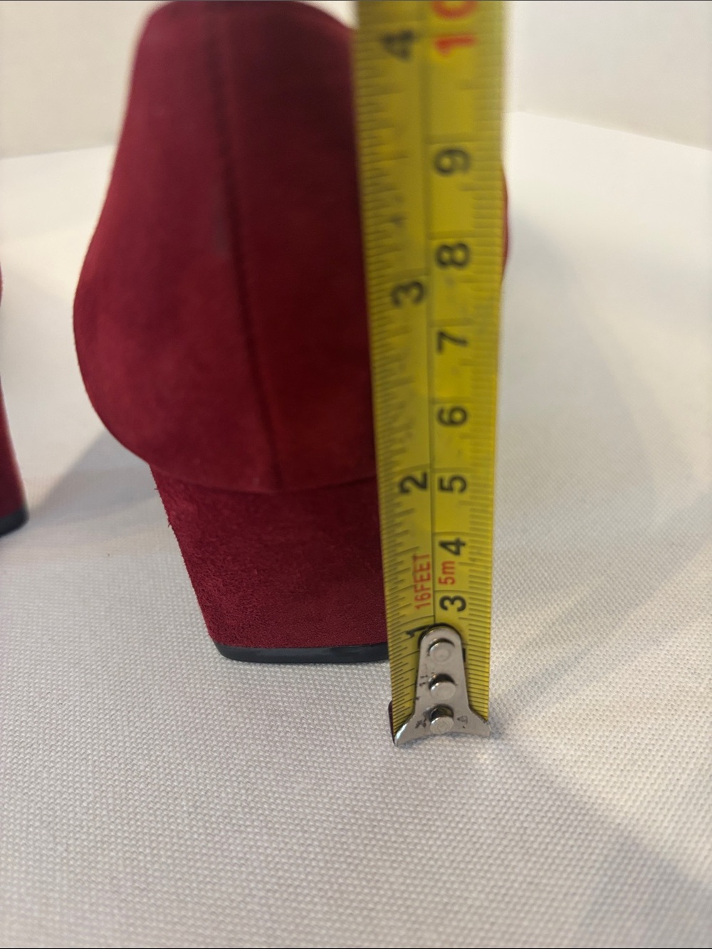 Stuart Weitzman Burgundy Suede & Patent Leather Front and Buckle Heel Pumps. 8.5 - Picture 9 of 10